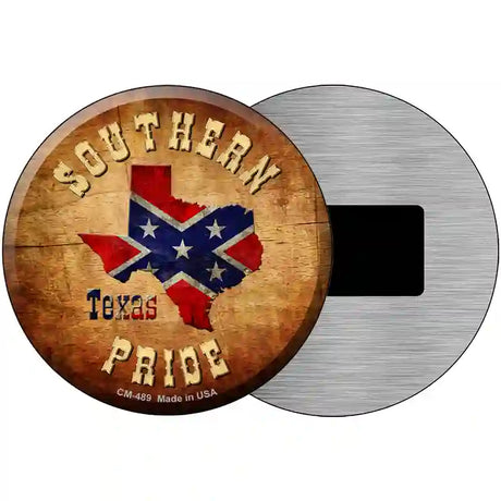 Southern Pride Texas Novelty Metal Circular Sign 3.5" (CM)