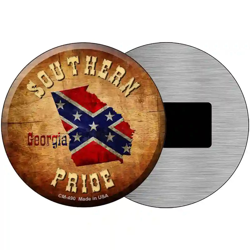 Southern Pride Georgia Novelty Metal Circular Sign 3.5" (CM)