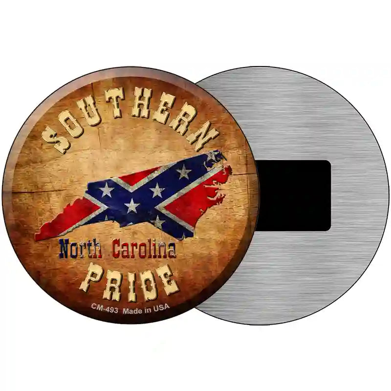 Southern Pride North Carolina Novelty Metal Circular Sign 3.5" (CM)