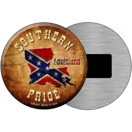 Southern Pride Louisiana Novelty Metal Circular Sign 3.5" (CM)