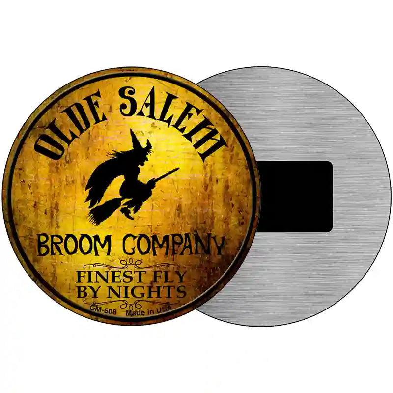 Salem Broom Company Novelty Metal Circular Sign 3.5" (CM)