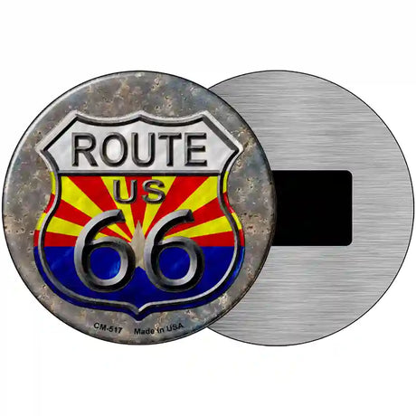 Arizona Route 66 Novelty Metal Circular Sign 3.5" (CM)