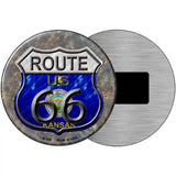 Kansas Route 66 Novelty Metal Circular Sign 3.5" (CM)