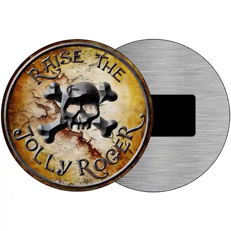 Raise The Jolly Roger Novelty Metal Circular Sign 3.5" (CM)