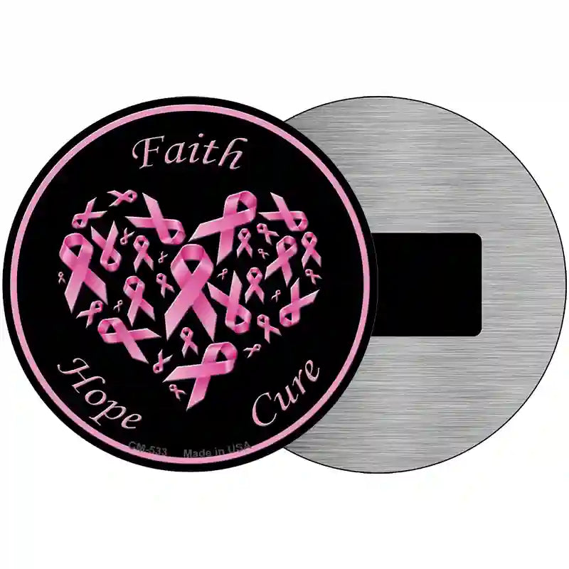 Faith Hope Cure Novelty Metal Circular Sign 3.5" (CM)