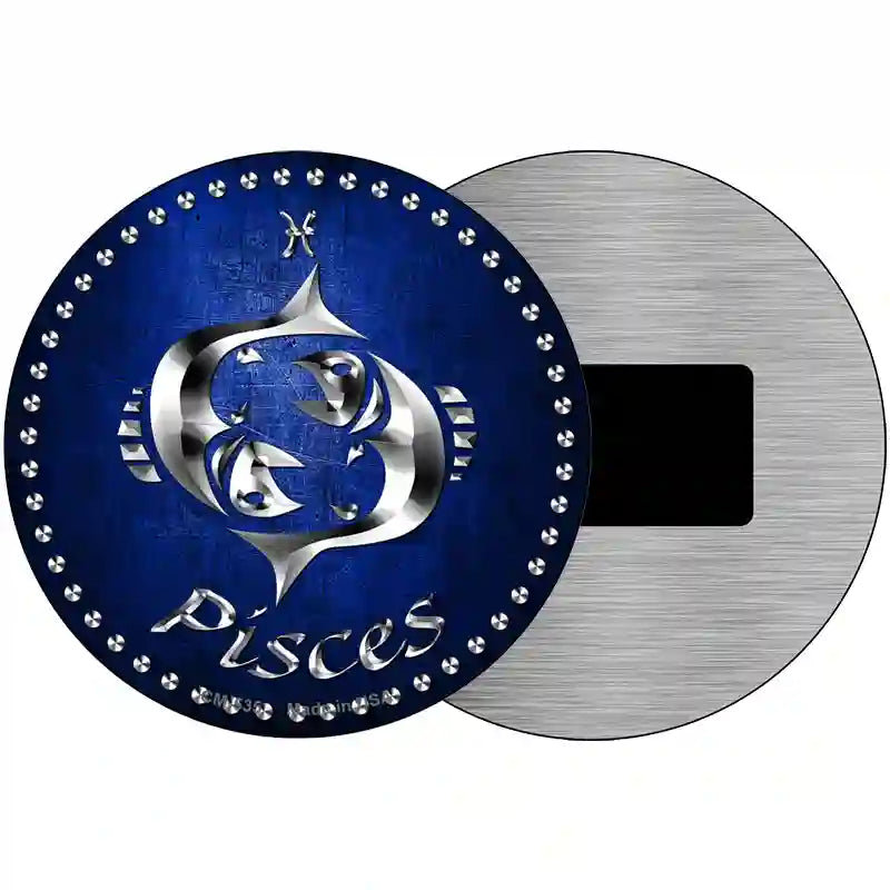 Pisces Novelty Metal Circular Sign 3.5" (CM)