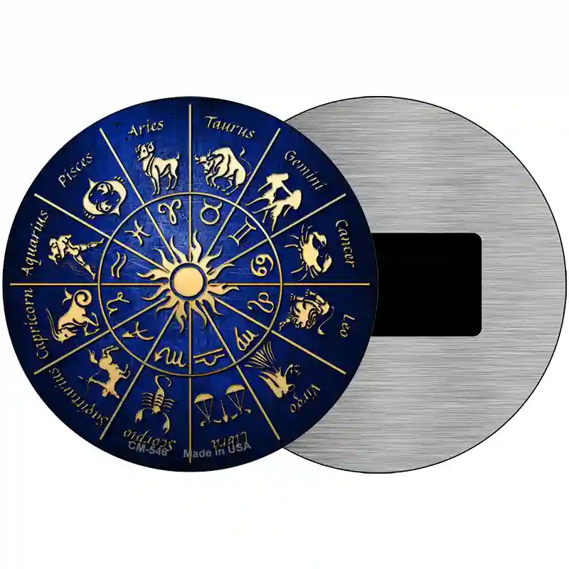 Zodiac Signs Novelty Metal Circular Sign 3.5" (CM)