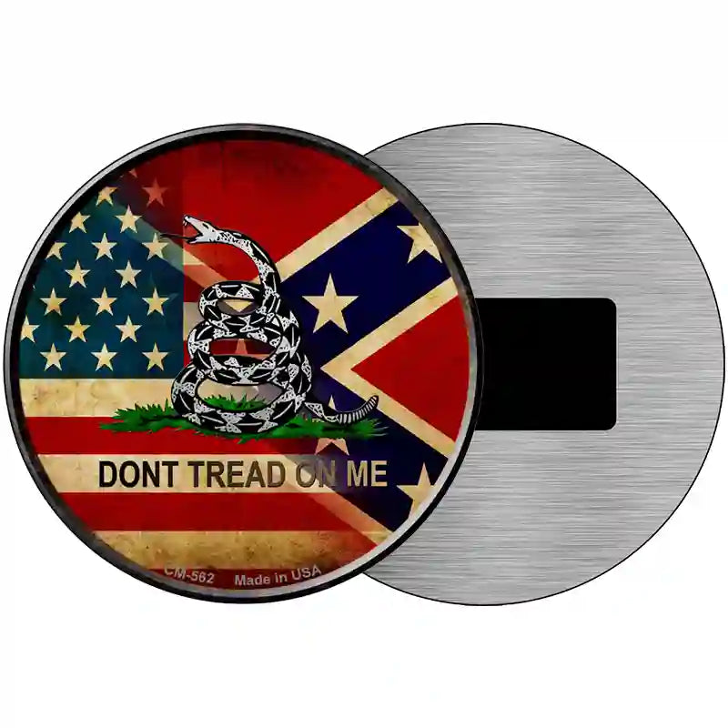 American Confederate Dont Tread On Me Novelty Metal Circular Sign 3.5" (CM)