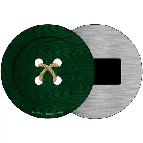 Green Button Novelty Metal Circular Sign 3.5" (CM)