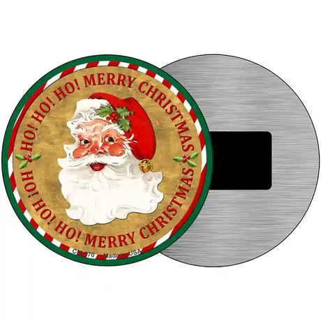 Ho Ho Ho Santa Novelty Metal Circular Sign 3.5" (CM)