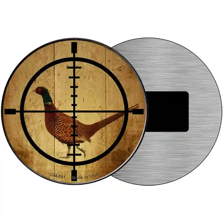 Pheasant Hunter Novelty Metal Circular Sign 3.5" (CM)