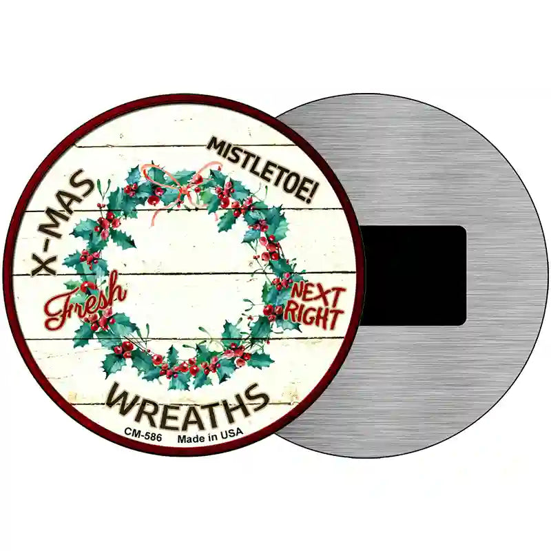 Wreaths Novelty Metal Circular Sign 3.5" (CM)