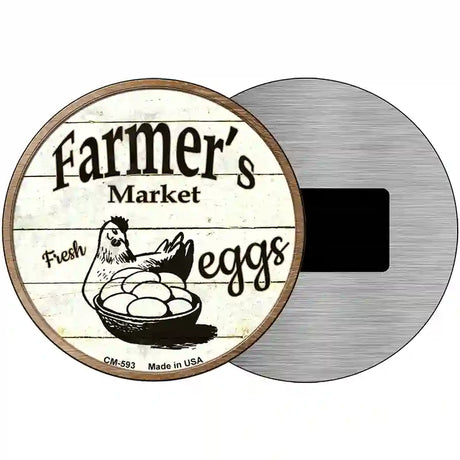 Farmers Market Eggs Novelty Metal Circular Sign 3.5" (CM)