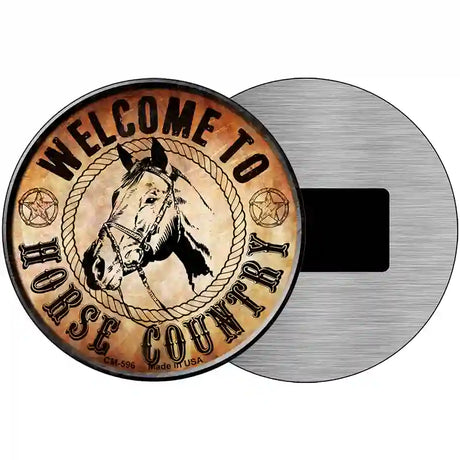 Horse Country Novelty Metal Circular Sign 3.5" (CM)