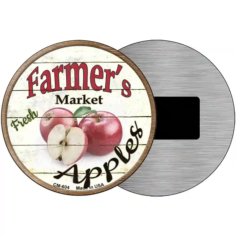 Farmers Market Apples Novelty Metal Circular Sign 3.5" (CM)