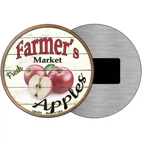 Farmers Market Apples Novelty Metal Circular Sign 3.5" (CM)