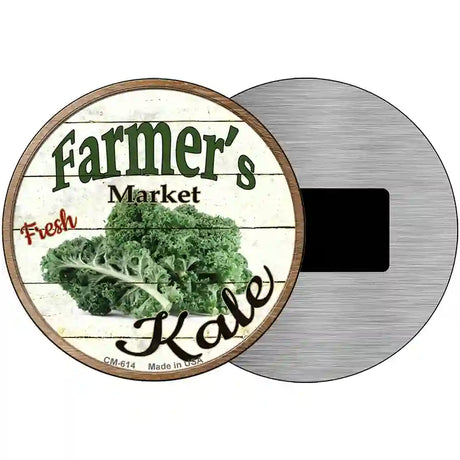 Farmers Market Kale Novelty Metal Circular Sign 3.5" (CM)