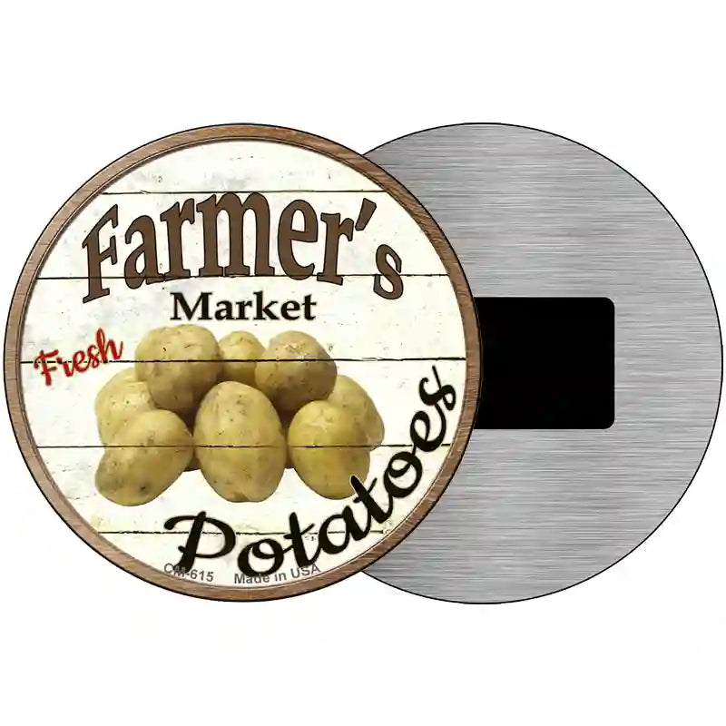 Farmers Market Potatoes Novelty Metal Circular Sign 3.5" (CM)