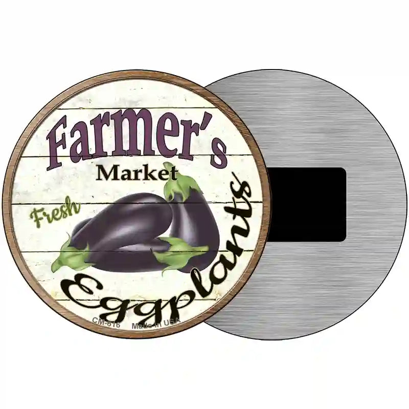 Farmers Market Eggplants Novelty Metal Circular Sign 3.5" (CM)