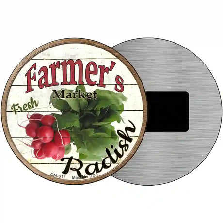 Farmers Market Radish Novelty Metal Circular Sign 3.5" (CM)