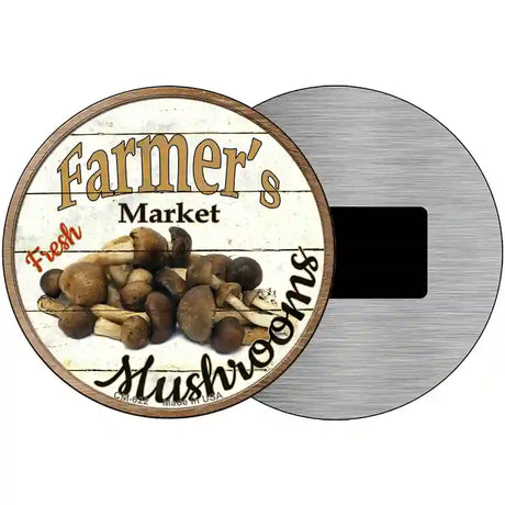 Farmers Market Mushrooms Novelty Metal Circular Sign 3.5" (CM)