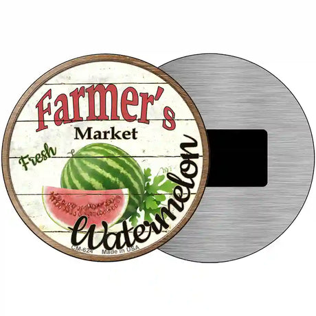 Farmers Market Watermelon Novelty Metal Circular Sign 3.5" (CM)