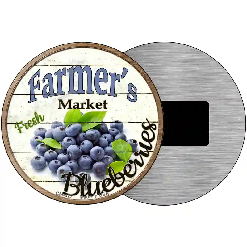 Farmers Market Blueberries Novelty Metal Circular Sign 3.5" (CM)