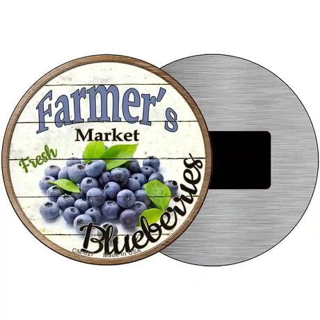 Farmers Market Blueberries Novelty Metal Circular Sign 3.5" (CM)