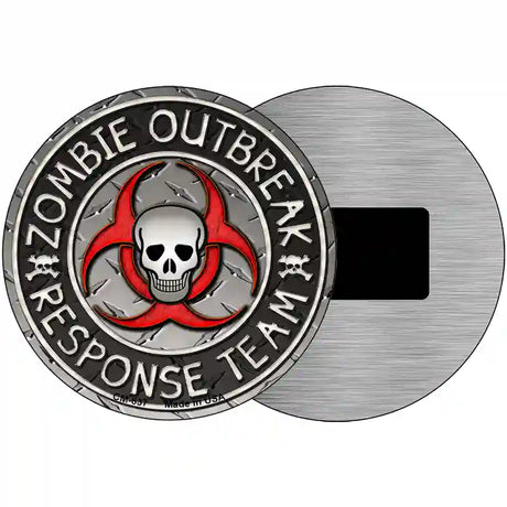 Zombie Outbreak Novelty Metal Circular Sign 3.5" (CM)