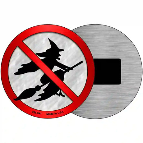 No Witches Novelty Metal Circular Sign 3.5" (CM)