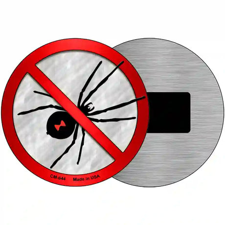 No Spiders Novelty Metal Circular Sign 3.5" (CM)