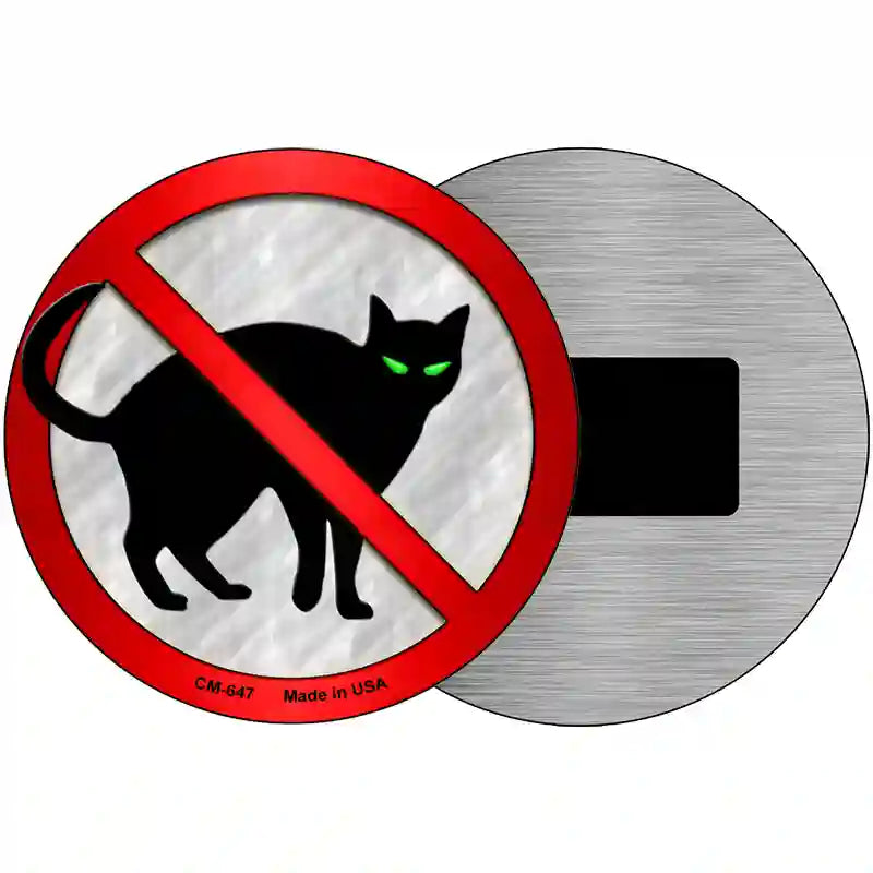 No Cats Novelty Metal Circular Sign 3.5" (CM)