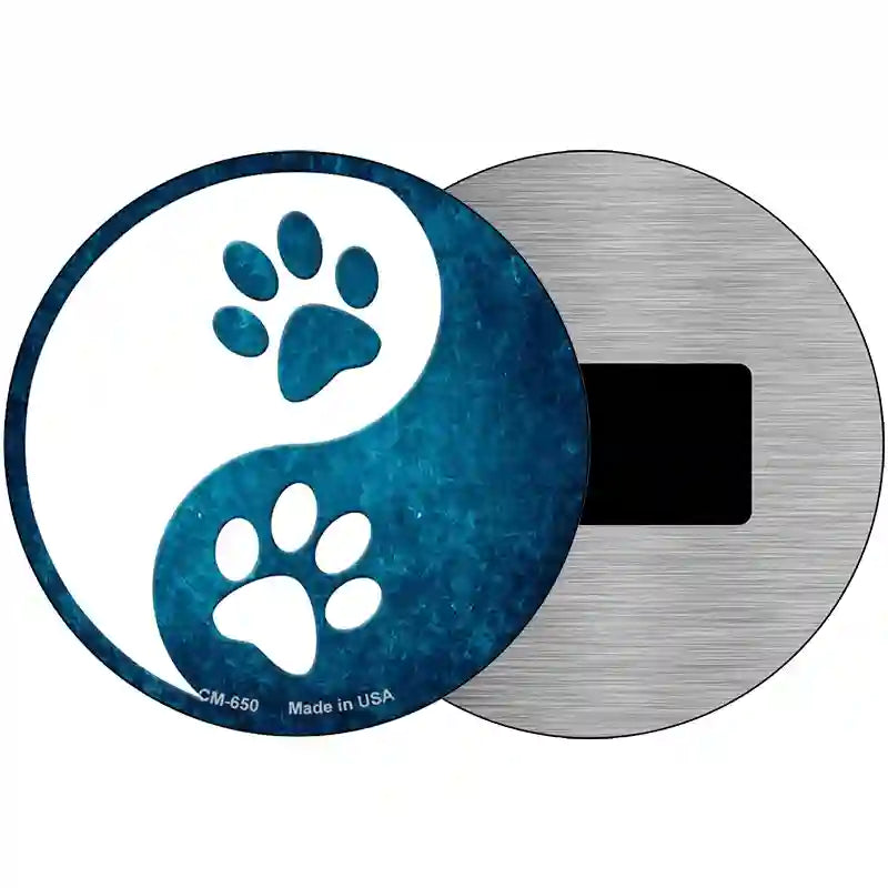 Yin And Yang With Paws Novelty Metal Circular Sign 3.5" (CM)