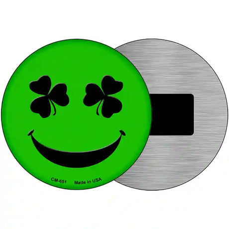 Shamrock Smiling Face Novelty Metal Circular Sign 3.5" (CM)