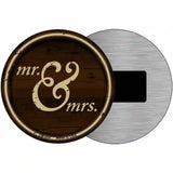 Mr And Mrs Novelty Metal Circular Sign 3.5" (CM)