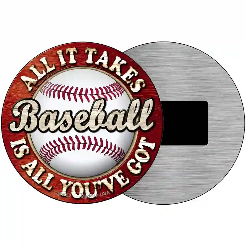 Baseball Novelty Metal Circular Sign 3.5" (CM)