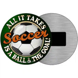 Soccer Novelty Metal Circular Sign 3.5" (CM)