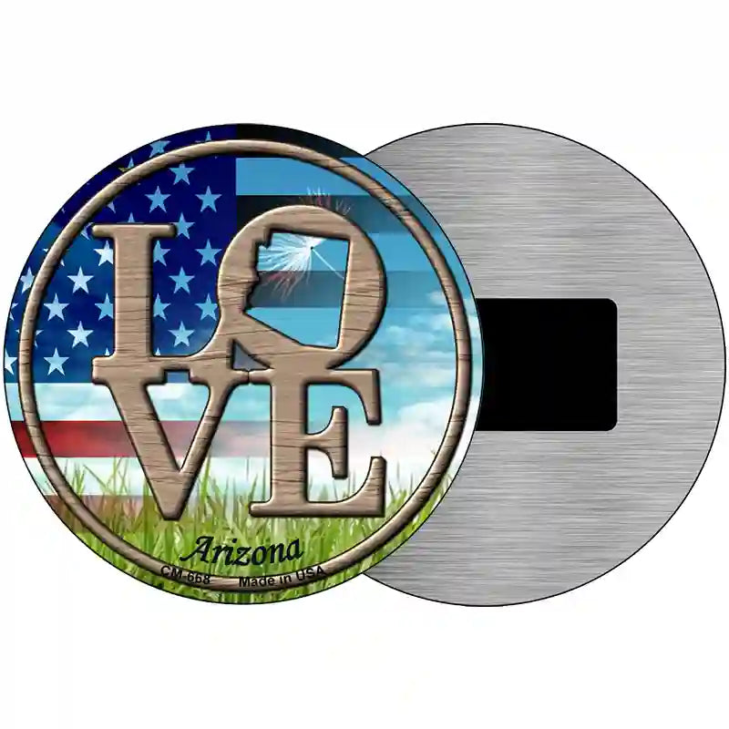 Love Arizona Novelty Metal Circular Sign 3.5" (CM)