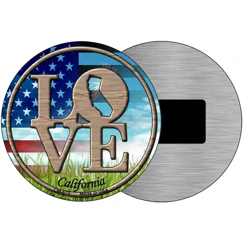 Love California Novelty Metal Circular Sign 3.5" (CM)