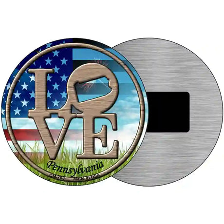 Love Pennsylvania Novelty Metal Circular Sign 3.5" (CM)