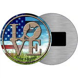 Love West Virginia Novelty Metal Circular Sign 3.5" (CM)