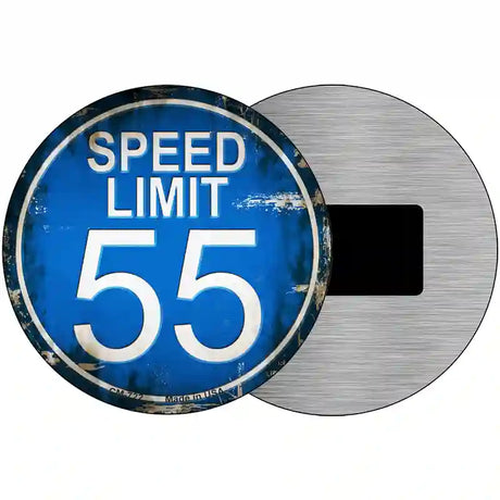 Speed Limit 55 Novelty Metal Circular Sign 3.5" (CM)