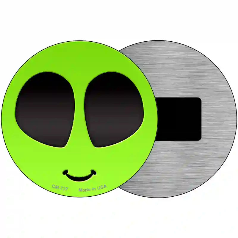 Alien Smile Face Novelty Metal Circular Sign 3.5" (CM)