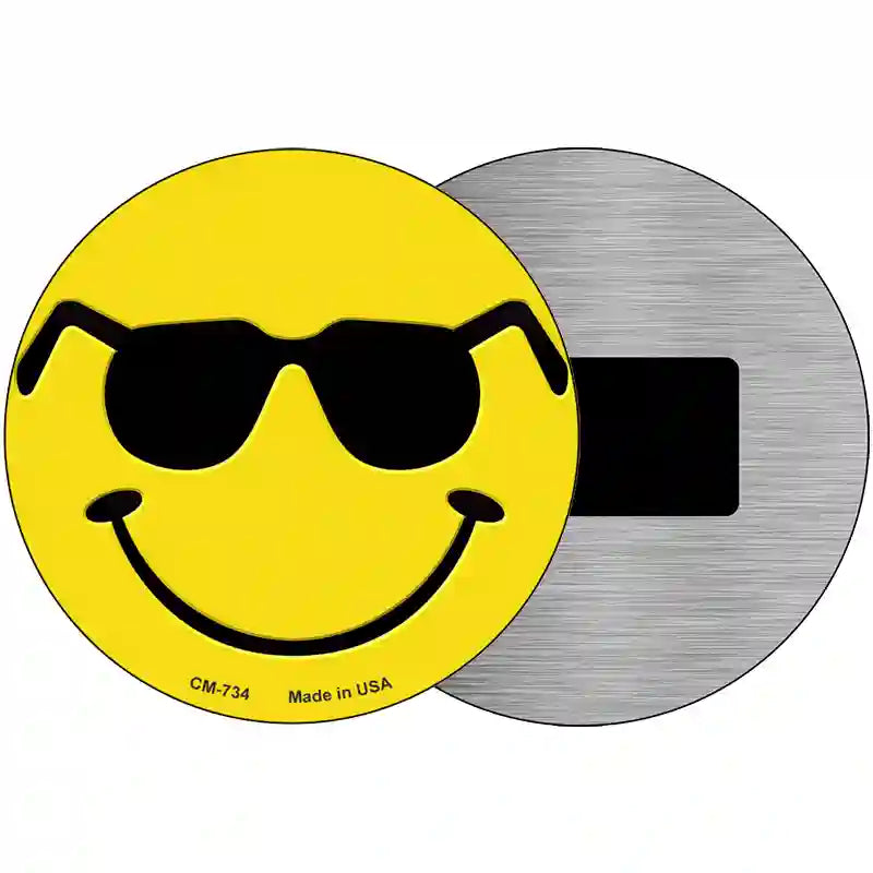 Shades Smile Novelty Metal Circular Sign 3.5" (CM)