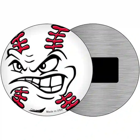 Angry Baseball Novelty Metal Circular Sign 3.5" (CM)