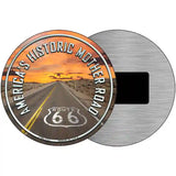 Mother Road Route 66 Novelty Metal Circular Sign 3.5" (CM)