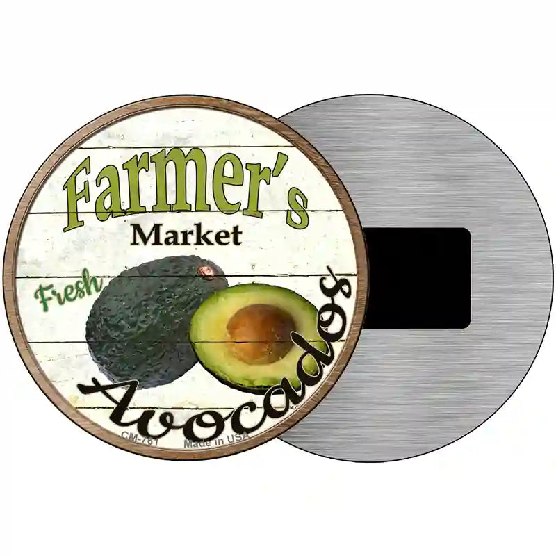 Farmers Market Avocados Novelty Metal Circular Sign 3.5" (CM)