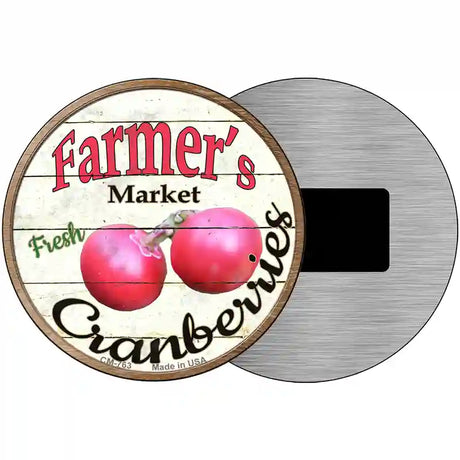 Farmers Market Cranberries Novelty Metal Circular Sign 3.5" (CM)