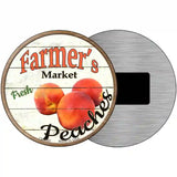 Farmers Market Peaches Novelty Metal Circular Sign 3.5" (CM)