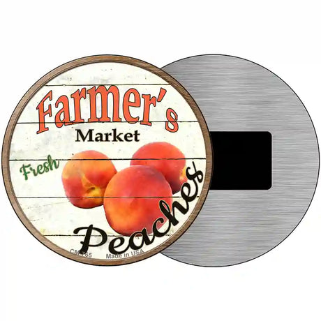 Farmers Market Peaches Novelty Metal Circular Sign 3.5" (CM)